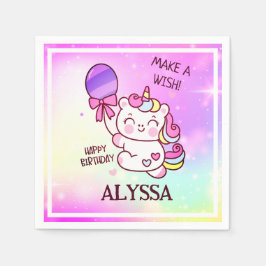 誕生日ユニコーン！子ハッピーバースデー スタンダードカクテルナプキン