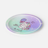 誕生日ユニコーン！子ハッピーバースデー ペーパープレート (アングル)