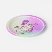 誕生日ユニコーン！子ハッピーバースデー ペーパープレート (アングル)