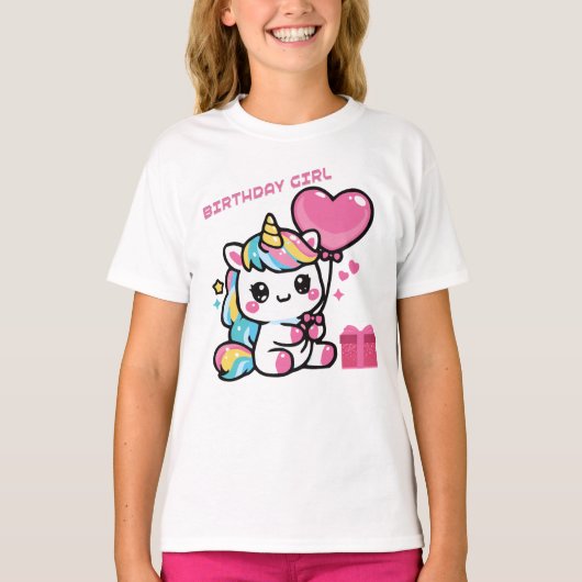誕生日ユニコーンTシャツ 魔法のユニコーン キッズ Tシャツ (正面)