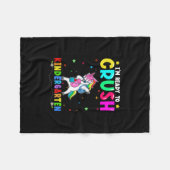 誕生日ユニコーンtシャツdesのベクトルおばあちゃん フリースブランケット (正面(横))