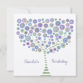 誕生日ユニセックスツリーレトロパーソナライズされた招待状 招待状 (正面)