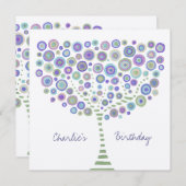 誕生日ユニセックスツリーレトロパーソナライズされた招待状 招待状 (正面/裏面)