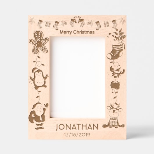 誕生日ユニーククリスマスプレゼント名前をカスタムする レーザー彫刻フレーム (正面)