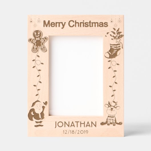 誕生日ユニーククリスマスプレゼント名前をカスタムする レーザー彫刻フレーム (正面)