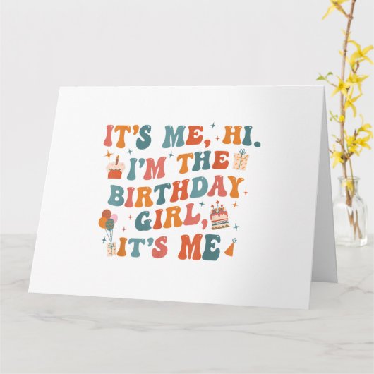 誕生日ユニークパーティーその私ハイイムザ誕生日ギ カード (黄色い花)