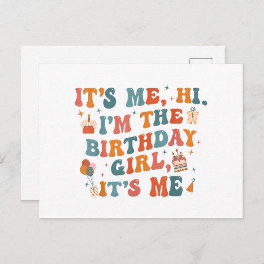 誕生日ユニークパーティーその私ハイイムザ誕生日ギ シーズンポストカード (正面/裏面)