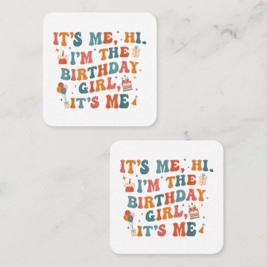 誕生日ユニークパーティーその私ハイイムザ誕生日ギ スクエア名刺 (正面/裏面)