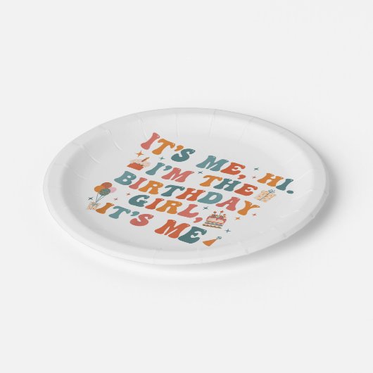 誕生日ユニークパーティーその私ハイイムザ誕生日ギ ペーパープレート (アングル)