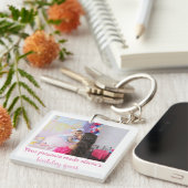 誕生日ユニークベビーフォトゲスト感謝していメモ キーホルダー (正面右)