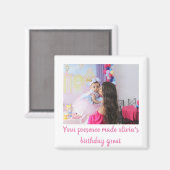 誕生日ユニークベビーフォトゲスト感謝していメモ マグネット (正面/裏面)