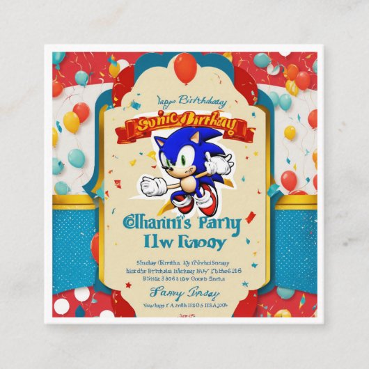 誕生日ユニーク招待状 エンクロージャーカード (正面)