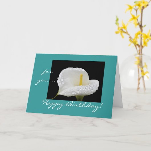 誕生日ユリ カード (黄色い花)
