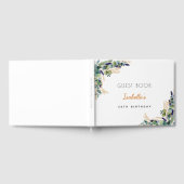 誕生日ユーカリ緑モノグラム ゲストブック (全面)