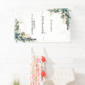 誕生日ユーカリ緑金ゴールドモノグラム 横断幕 (インサイチュ)