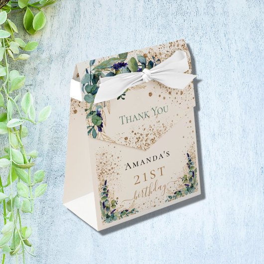 誕生日ユーカリ金ゴールドグリッター感謝していユー フェイバーボックス