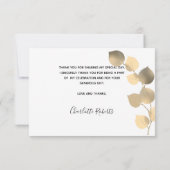 誕生日ユーカリ金ゴールド写真サンキューカード サンキューカード (裏面)