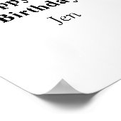 誕生日ユーザー名の追加文字画像の編集可能なinvita ポスター (角)