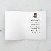 誕生日ユーモアかわいいラクーン動物アート カード (内部)