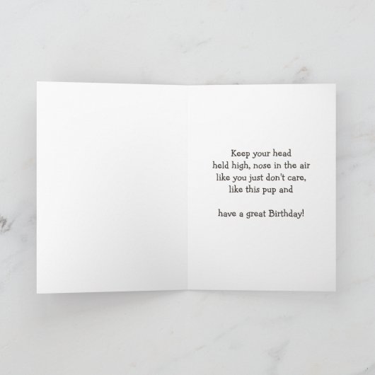 誕生日ユーモアかわいい犬感動的のユーモアアドバイス カード (内部)