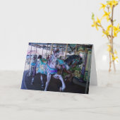 誕生日ユーモアのあるアダルトカード回転木馬馬 カード (黄色い花)