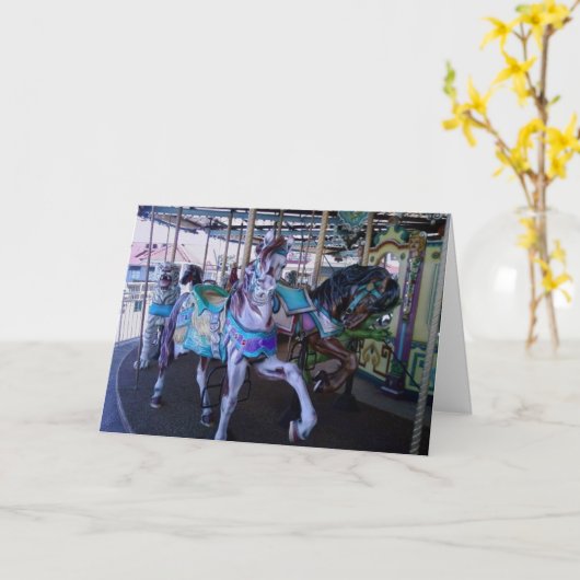 誕生日ユーモアのあるアダルトカード回転木馬馬 カード (黄色い花)