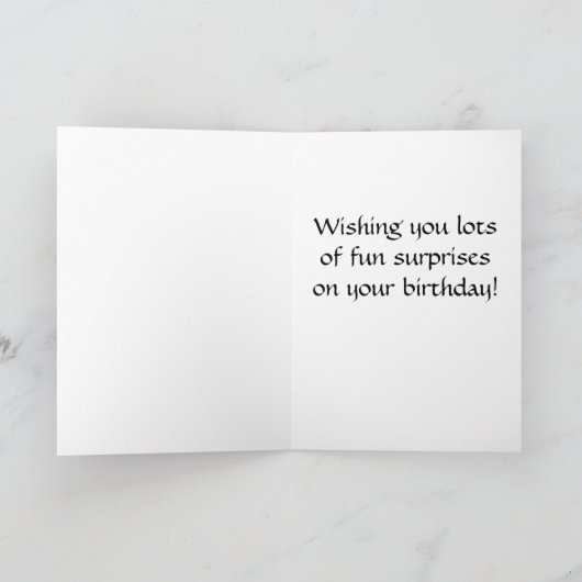 誕生日ユーモアのあるカード、ラクーン「まだそこにいるのか カード (内部)