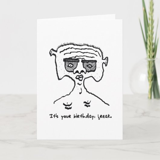 誕生日ユーモアのあるフリークカード2-18-23 サンキューカード (正面)