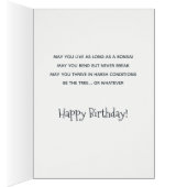 誕生日ユーモアのある忍者Bonsai Blue Card (内側 (右))