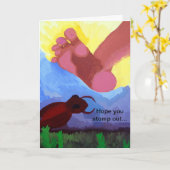 誕生日ユーモアのある挨拶状 カード (黄色い花)