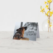 誕生日ユーモアのある挨拶(ドイツの羊飼い) カード (黄色い花)