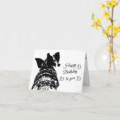 誕生日ユーモアのある挨拶(ドイツの羊飼い) カード (黄色い花)