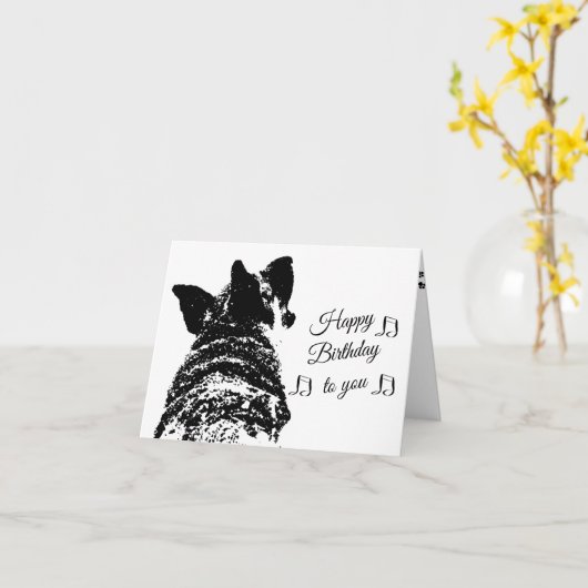 誕生日ユーモアのある挨拶（ドイツの羊飼い） カード (黄色い花)