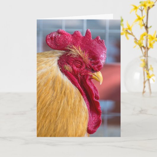 誕生日ユーモアのための眠っている鶏 カード (黄色い花)