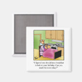 誕生日ユーモアブレックファーストインベッドマグネット マグネット (正面/裏面)