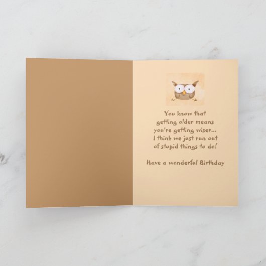 誕生日ユーモア年上の賢い愚かなカスタムものC カード (内部)