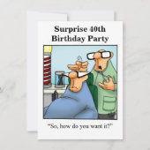 誕生日ユーモア驚きのパーティの招待状 招待状 (正面)