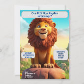 誕生日ライオパーソナライズされたンネーム年齢キッズ 招待状 (正面)
