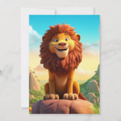 誕生日ライオパーソナライズされたンネーム年齢キッズ 招待状 (裏面)