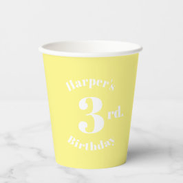 誕生日ライトイエロー名前をカスタムすると数字 紙コップ
