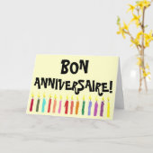 誕生日ライトカード – フランスの カード (黄色い花)