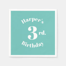 誕生日ライトティール（緑がかった色）名前をカスタムするとナンバーナプキンス