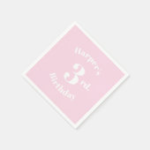 誕生日ライトピンク名前をカスタムする及び数字紙 スタンダードカクテルナプキン (角)