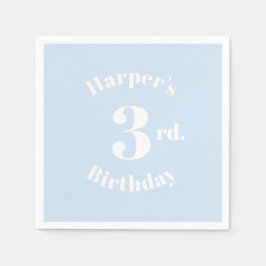 誕生日ライトブルー名前をカスタムすると番号 スタンダードカクテルナプキン