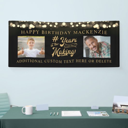 誕生日ライト製造の写真年 横断幕 (トレードショー)