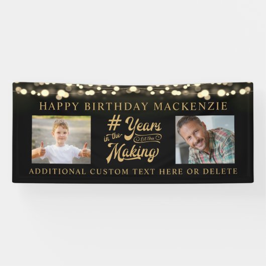 誕生日ライト製造の写真年 横断幕 (横)