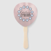 誕生日ラグジュアリーバラ金ゴールドガラステクスチャ ハンドファン (正面)