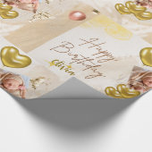 誕生日ラッパーソナライズされたピング紙 ラッピングペーパー (角)