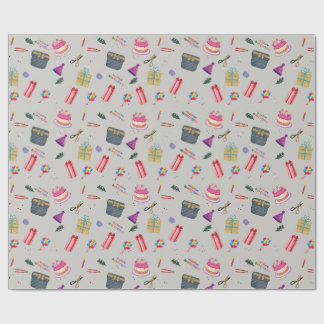 誕生日ラッピング紙ケーキキャンドルスイーツキャンディ ラッピングペーパー