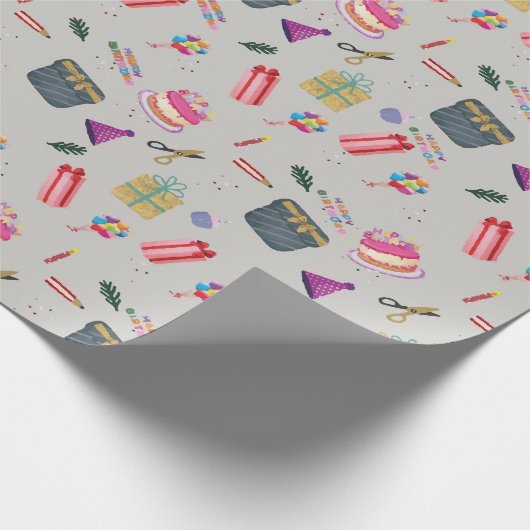 誕生日ラッピング紙ケーキキャンドルスイーツキャンディ ラッピングペーパー (角)